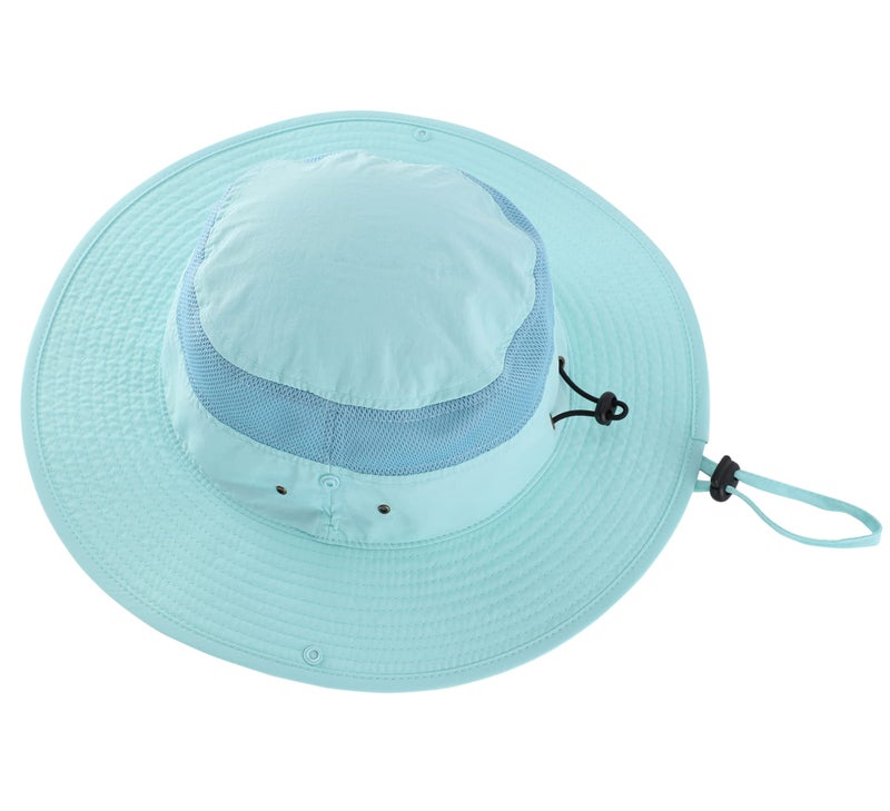 Connectyle UV Protection Bucket Hat for Men Adjustable Cowboy Sun Hat Wide Brim Fishing Hunting Hiking Outdoor Hats Light Blue - Image 3